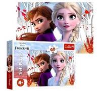 Trefl - Puzzle - Le Monde Magique d'Anna et Elsa La Reine des Neiges 2 Disney 60 Pièces, pour Enfants à partir de 4 Ans