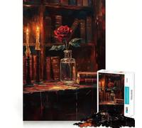 Puzzle La Rose Éternelle pour Adolescents 1000 Pièces Jeu de Logique et de Sensation Apaisement Amusant Bords Lisse Cadeau d'anniversaire 38x52cm