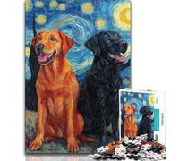 Puzzle Labrador Ciel Nocturne 1000 pièces pour Adultes, Jeu éducatif, défi, décoration d'intérieur Unique et Cadeaux (38x26cm)