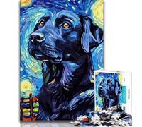 Puzzle Labrador Ciel Nocturne pour Adultes et Adolescents, Aide Le Cerveau à exercer des Jouets addictifs pour cultiver la Patience, Excellent Cadeau 50x75cm