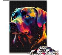 Puzzle Labrador coloré en Bois pour Adultes, 1 000 pièces, idéal pour se détendre et se Mettre au défi Décoration d'intérieur colorée, pour Les Amis(1 000 pièces, 50x75cm)