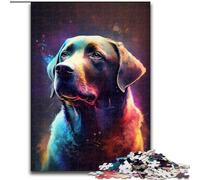 Puzzle Labrador coloré pour Adultes, 1000 pièces, activité familiale, Casse-tête, décoration d'intérieur, Cadeau de Vacances, Taille 38x26cm
