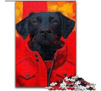Puzzle Labrador Noir 1000 pièces pour Adolescents, à partir de 14 Ans, décoration Murale, Cadeau d'anniversaire de Noël (26x38cm)