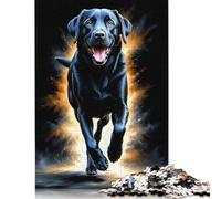 Puzzle Labrador Noir Courant pour Adolescents 1000 pièces Puzzle Cadeaux de Noël Casse-tête pour Adultes 1000 pièces (75 x 50 cm)
