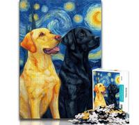 Puzzle Labrador sous Le Ciel Nocturne pour Adolescents, 1000 pièces, Difficile à réaliser, mais Amusant et Humoristique, Cadeau d'anniversaire, Cadeaux, Art Mural 38x26cm