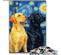 Puzzle Labrador sous Le Ciel Nocturne pour Adultes, 1000 pièces, Difficile, Jeux éducatifs, décoration d'intérieur, Cadeaux Uniques (26x38cm)