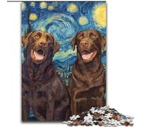 Puzzle Labrador sous Les étoiles 1000 pièces pour Adultes et Adolescents, stimule Le Cerveau, Jouets addictifs pour cultiver la Patience, Jeu de défi Unique (50x75cm)
