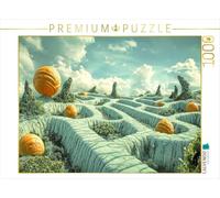 Puzzle · Labyrinthe | Des boules orange ornent le chemin du labyrinthe · 1000 pièces · Format assemblé 64 × 48 cm · CALVENDO Puzzle