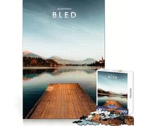 Puzzle Lac de Bled Slovénie 1000 pièces pour Adolescents Concentration mentale,soulagement du Stress,Amusant,Ajustement Parfait, (38x26cm)