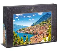 Puzzle Lac de Garde: Puzzle 1000 pièces - Motif de Paysage du lac de Garde avec Le Village de Limone. Lombardie, Italie du Nord