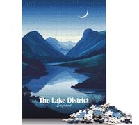Puzzle Lake District Night Personnalisable en Carton 100% recyclé pour Adultes, Cadeau de Noël Unique, 1 000 pièces (38 x 26 cm)