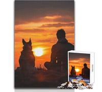 Puzzle L'amitié Entre l'homme et Le Chien pour Adultes, 1000 pièces, activité éducative et stimulante, pour Les fêtes, Dimensions:50x75cm