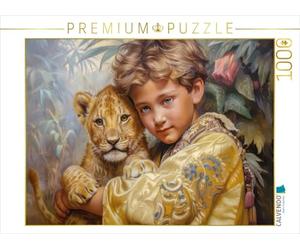 Puzzle · l'amour des Animaux | Il est très fier du petit lion · 1000 pièces · Format assemblé 64 × 48 cm · CALVENDO Puzzle