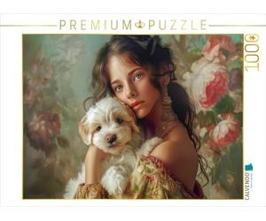 Puzzle · l'amour des Animaux | La petite fille aime beaucoup son chien · 1000 pièces · Format assemblé 64 × 48 cm · CALVENDO Puzzle