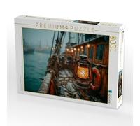 Puzzle · Lanterne incandescente sur cotre dans la tempête | Un bateau de pêche défie le vent et les vagues, tandis qu'une… · 1000 pièces · Format assemblé 64 × 48 cm · CALVENDO Puzzle