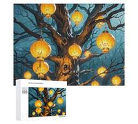 Puzzle Lanterns Hang from The Trees pour adultes - Puzzle en bois pour la fête des mères - Puzzle de qualité supérieure avec design artistique unique - Cadeau d'anniversaire pour tous les âges - 500