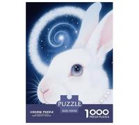 Puzzle Lapin 1000 Pièces en Carton pour Adultes Jeu ÉduChatif Jeu De Défi Casse-tête Lapin Ciel Étoilé Cadeau Famille Home Decor 70x50cm/1000pcs