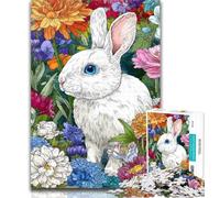 Puzzle Lapin 1000 pièces pour Adultes et Adolescents, Entraînez Votre Cerveau et Vos Mains, Cadeau d'anniversaire, Cadeaux 50x75cm