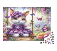 Puzzle Lapin 70x50cm 1000p Papier recyclé pour Adultes Balançoire Défi Difficile Détente Décoration Maison Cadeaux pour Hommes