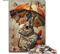 Puzzle Lapin avec Parapluie 2000 pièces pour Adultes, Cadeaux pour Passer Un Bon Moment à la Maison et à l'extérieur, pour renforcer l'amour Entre Couples 70x100cm