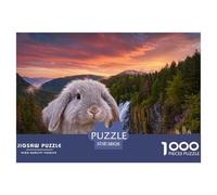Puzzle Lapin Bélier 1000 Pièces pour Adultes Et Enfants, Jeu en Famille, Jeu ÉduChatif, Casse-tête Forêt Cascade, Décoration Intérieure, Idée Cadeau 38x26cm/1000pcs