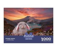 Puzzle Lapin Bélier 1000 Pièces pour Adultes Et Enfants, Jeu en Famille, Jeu ÉduChatif, Casse-tête Lac Fleur Sauvage, Home Decor, Cadeau Famille 70x50cm/1000pcs