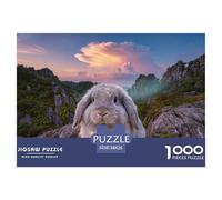 Puzzle Lapin Bélier 1000 Pièces pour Adultes Et Enfants, Jeu en Famille, Jeu ÉduChatif, Puzzles Plantes Forêt Pierre, Décoration Intérieure, Cadeau Enfant 38x26cm/1000pcs