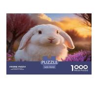 Puzzle Lapin Bélier 1000 Pièces pour Adultes Et Enfants, Plaisir Partagé en Famille, Jeu Éducatif, Casse-tête Fleurs Arbre, Décoration Intérieure, Cadeau Enfant 70x50cm/1000pcs
