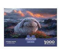 Puzzle Lapin Bélier 1000 Pièces pour Adultes Et Enfants, Plaisir Partagé en Famille, Jeu Éducatif, Casse-tête Rochers Noirs, Décoration Intérieure, Cadeau Enfant 70x50cm/1000pcs