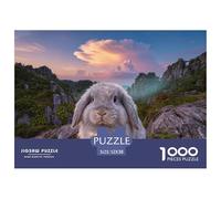 Puzzle Lapin Bélier 1000 Pièces pour Adultes Et Enfants, Plaisir Partagé en Famille, Jeu ÉduChatif, Puzzle Plantes Forêt Pierre, Home Decor, Cadeau Adulte 52x38cm/1000pcs