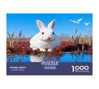 Puzzle Lapin Blanc 1000 Pièces pour Adultes Et Enfants, Antistress, Développe La Concentration, Puzzles Zone Humide, Décoration Intérieure, Cadeau Enfant 52x38cm/1000pcs
