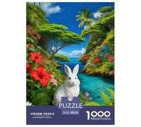 Puzzle Lapin Blanc 1000 Pièces pour Adultes Et Enfants, Jeu D'Intelligence, Puzzles Baie Plantes, Home Decor, Cadeau Famille 38x26cm/1000pcs