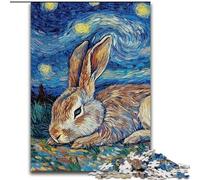 Puzzle Lapin Ciel Étoilé 1000 Pièces pour Adultes et Adolescents, pour 14 Ans et Plus, Jeux de Casse-Tête en Famille, Cadeaux d'anniversaire de Noël (26x38cm)