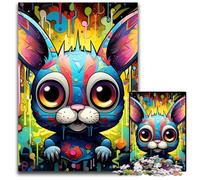 Puzzle Lapin coloré 1000 pièces, Puzzle Difficile pour Adultes et Adolescents, soirée de Jeux en Famille, idée Cadeau stimulante pour Le Cerveau 26x38cm / 10,23x14,96 Pouces