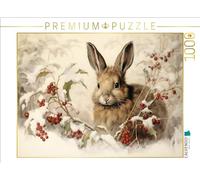 Puzzle · Lapin dans la Neige | Un motif du calendrier "Hasenliebe" de Sabine Löwer · 1000 pièces · Format assemblé 64 × 48 cm · CALVENDO Puzzle