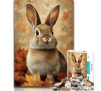 Puzzle Lapin d'automne pour Adultes, 1000 pièces, Aide Le Cerveau à exercer des Jouets addictifs pour cultiver la Patience, Une œuvre d'art 38x26cm