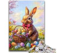 Puzzle Lapin de Pâques 1000 pièces pour Adultes et Adolescents, à partir de 14 Ans, décoration Murale, Cadeaux Uniques pour Anniversaire et Noël 26x38cm