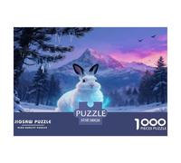 Puzzle Lapin des Neiges 1000 Pièces pour Adultes Et Enfants, Jeu De Société Convivial, Puzzles Forêt de Pins, DéCoration, Cadeau Enfant 38x26cm/1000pcs