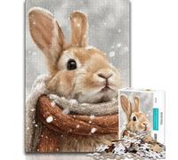 Puzzle Lapin d'hiver 1000 pièces pour Adolescents, Jeux éducatifs, décoration d'intérieur, Collection d'artistes, Beaux-Arts (38x26cm)