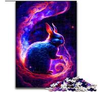 Puzzle Lapin en Bois pour Adultes, 1000 pièces, Jeu Familial interactif, décoration d'intérieur à Faire soi-même, défi cérébral, Cadeau, 1000 pièces(50x75cm)