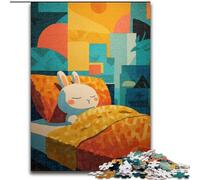 Puzzle Lapin endormi 1000 pièces pour Adultes, Jeux éducatifs, décoration d'intérieur, Cadeau d'anniversaire, Art Mural (26x38cm)