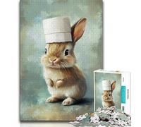 Puzzle Lapin Jouant avec du Papier Toilette, 1000 pièces, pour Adolescents, Jeux éducatifs, décoration d'intérieur, idéal comme Cadeau pour Toute la Famille (38x26cm)