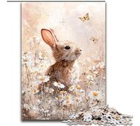 Puzzle Lapin Mignon 1000 pièces pour Adultes et Adolescents, Jeu Stimulant et Jeu Familial, Collection d'artistes, Beaux-Arts pour Les 14 Ans et Plus (26x38cm)