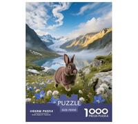 Puzzle Lapin Nain de Hollande 1000 Pièces pour Adultes Et Enfants, Jeu ÉduChatif, Puzzles Alpine Lac, Home Decor, Cadeau Adulte 70x50cm/1000pcs