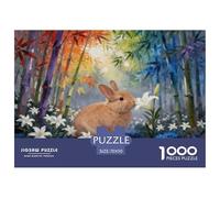 Puzzle Lapin Nain Néerlandais 1000 Pièces pour Adultes Et Enfants, Jeu De Famille, Casse-tête Bambou Forêt, Décoration Intérieure, Idée Cadeau 70x50cm/1000pcs