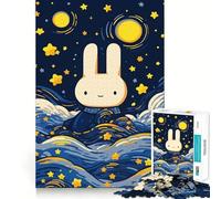Puzzle Lapin Nuit Étoilée 1000 Pièces pour Adolescents Jeu de Réflexion et de Détente Design Amusant Cadeau Parfait 38x26cm