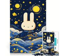 Puzzle Lapin Nuit Étoilée pour Adolescents 1000 Pièces Renforce la Mémoire Simple et Amusant Qualité Bordure Cadeau Souvenir 50x75cm