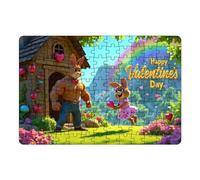Puzzle Lapin,Puzzle Lapin de Pâques, Puzzle artisanal coloré Happy Valentine's Day, 130 pièces, pour la décoration de la maison, Adorables puzzles uniques pour des jeux d'activités familiales stimulan