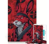 Puzzle Lapin Samouraï 1000 Pièces pour Adolescents Jeu de Logique et de Sensibilité Passe-Temps Calme Bords Lisse Cadeau de Qualité (38x26cm)
