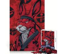 Puzzle Lapin Samouraï 1000 Pièces pour Adolescents Jeu de Logique et de Sensibilité Passe-Temps Calme Bords Lisse Cadeau de Qualité (38x26cm)